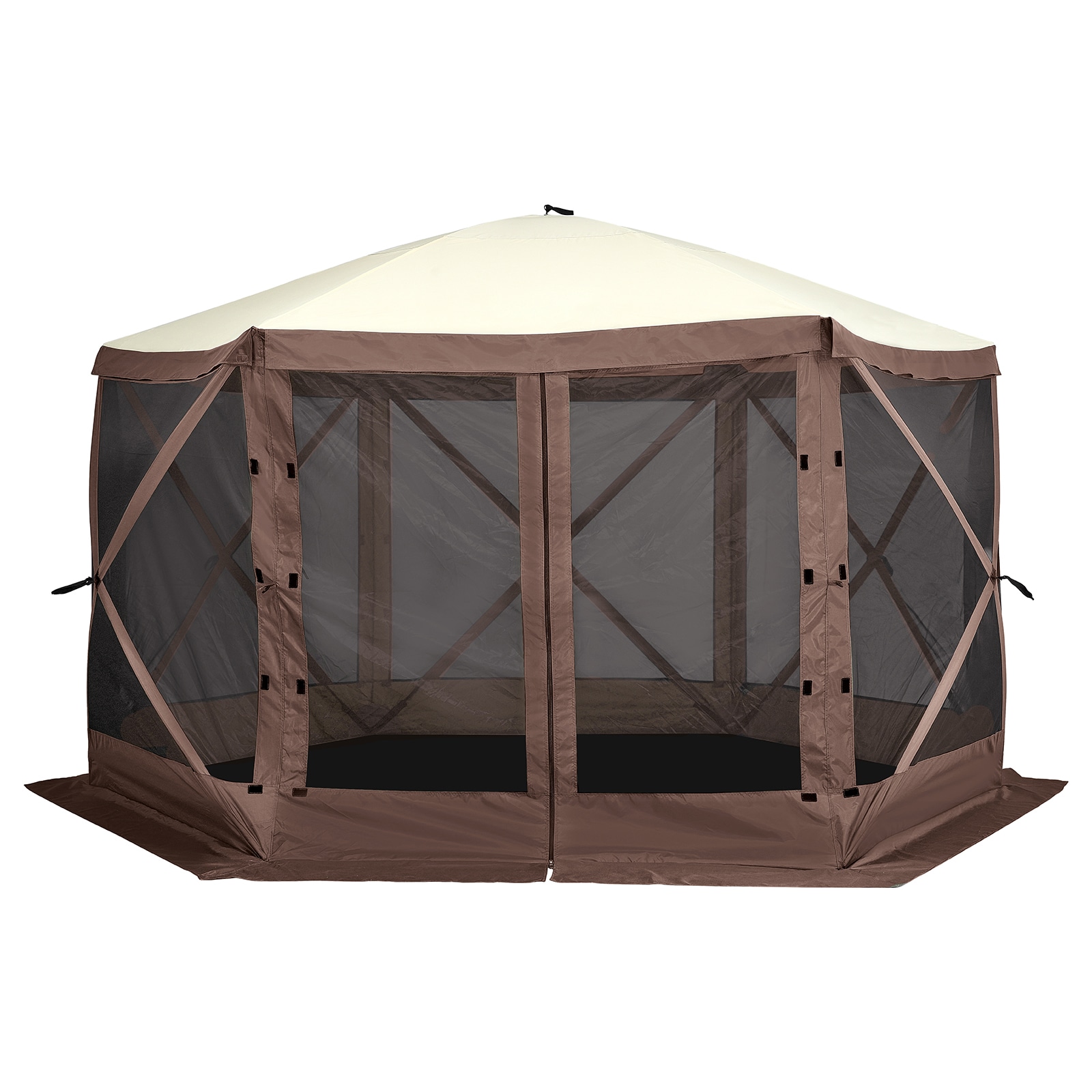 Pop Up Gazebo Tent With Privacy Panels And Mesh Screen Enclosure_voghion.com